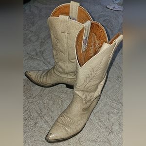 Vintage Nocona Cowboy Boots Mens 10.5D USA Ecru Color